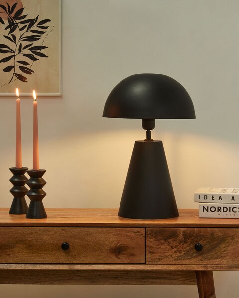 Stolná lampa čierna kovová železo moderný minimalistický štýl obývacia izba spálňa