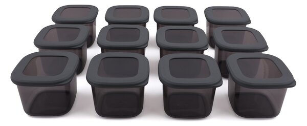 Hermia Súprava 12 ks kuchynských boxov BONNIE antracitová