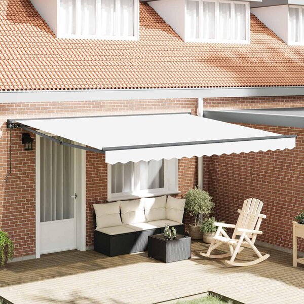 Maison Exclusive – Rám markízy, biely, 400 x 300 cm, polyester sPolyuretánpovrchovou úpravou