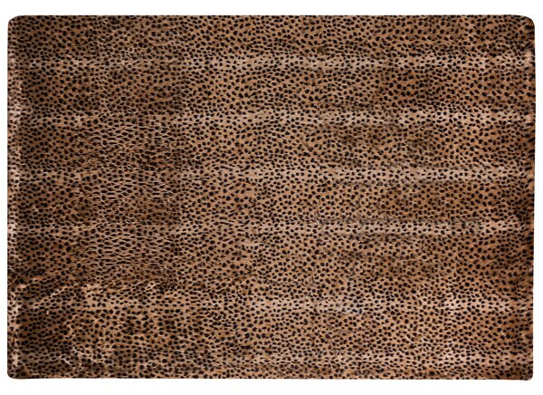 Prikrývka na posteľ hnedá 150 x 200 cm polyesterová umelá kožušina s leopardím vzorom spálňa