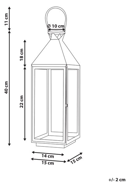 Lampáš strieborný kovový nehrdzavejúca oceľ 40 cm na sviečku minimalistický dizajn dekoratívne doplnky