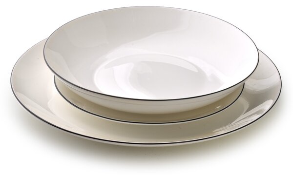 Affekdesign Súprava 18 ks tanierov LEA SIMPLE biela