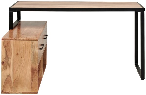 PÍSACÍ STÔL S ÚLOŽ. PRIESTORO, čierna, farba akácie, 145/115/76 cm Livetastic - Online Only kancelárie, Online Only