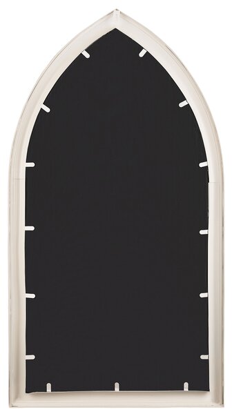 Nástenné zrkadlo biele 62 x 113 cm v tvare okna kovový rám elegantné romantické