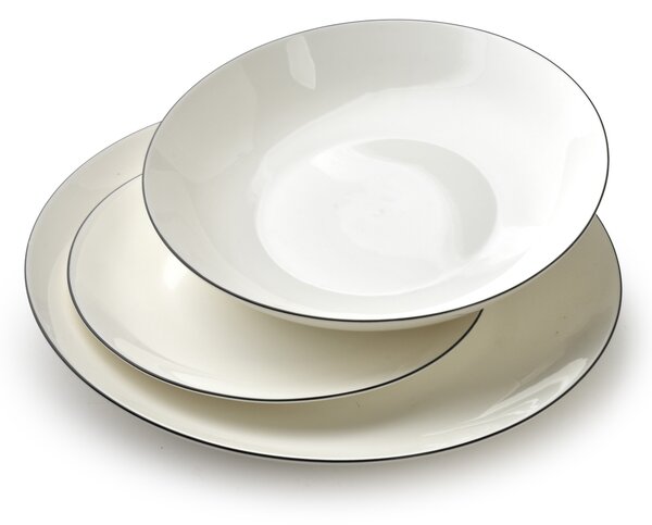 Affekdesign Súprava 18 ks tanierov LEA SIMPLE biela