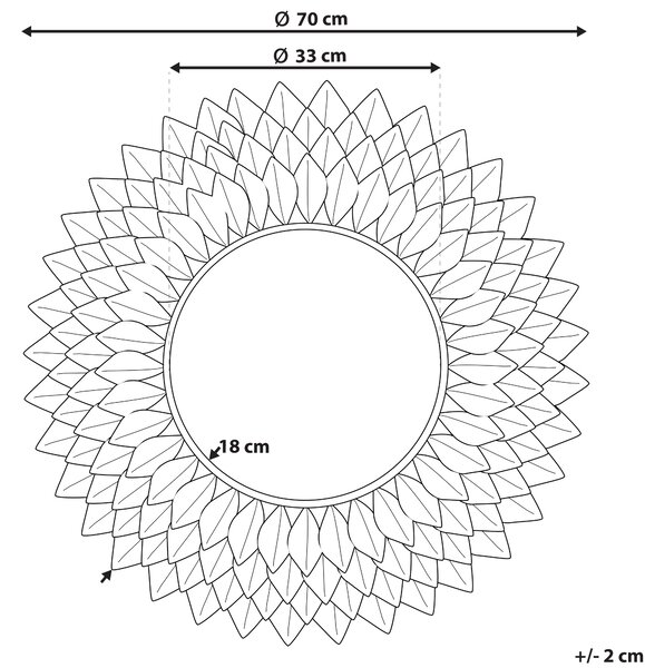 Nástenné zrkadlo strieborná železo sklo 70 cm okrúhly tvar dekoratívny rám moderný glamour štýl obývačka spálňa