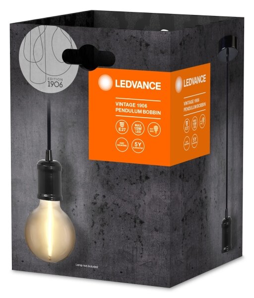 Ledvance - Luster na lanku PENDULUM ROBBIN 1xE27/15W/230V čierna