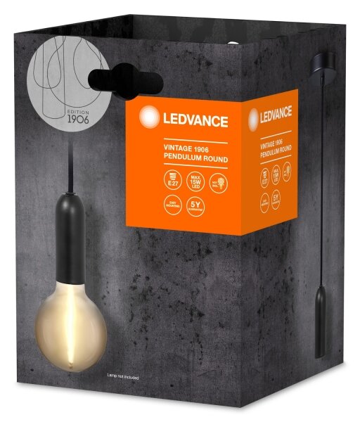 Ledvance - Luster na lanku PENDULUM ROUND 1xE27/15W/230V čierna