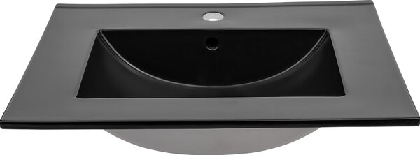 LAVA BLACK 80 DP - Obdnikové keramické nábytkové umývadlo 80 cm, matná ierna