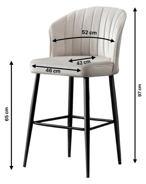 Kalune Design Súprava 2 ks barových stoličiek RUBI krémová