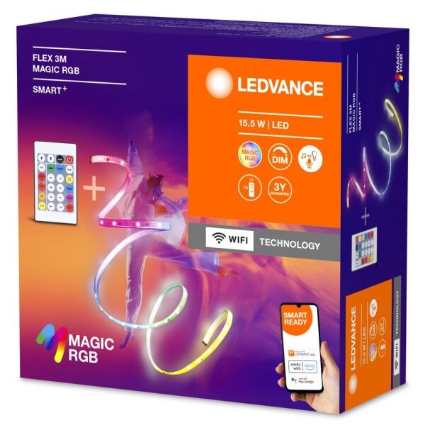 Ledvance- LED RGB Stmievateľný pásik SMART+ MAGIC FLEX 3m LED/15,5W/230V Wi-Fi+DO