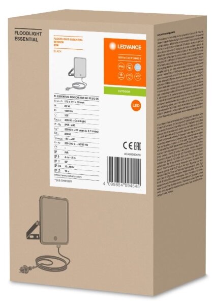 Ledvance - LED Vonkajší reflektor so senzorom FLOODLIGHT LED/20W/230V IP65