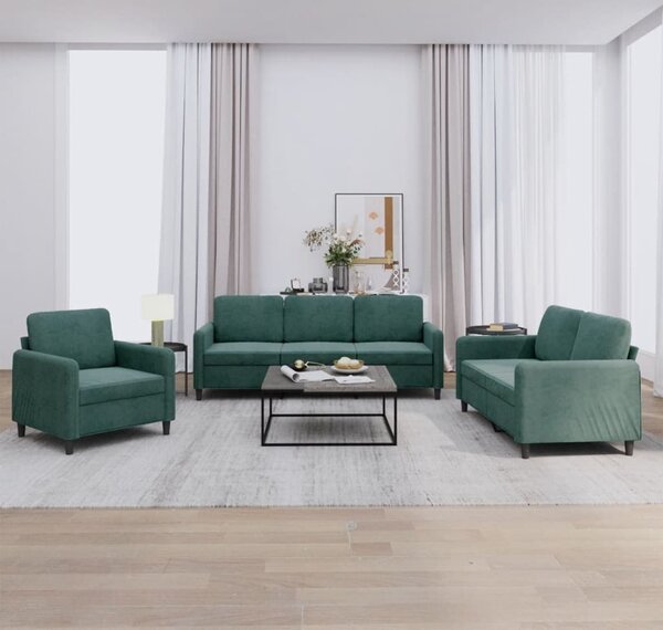 Maison Exclusive – 3-dielna sedacia súprava z tmavozeleného zamatu
