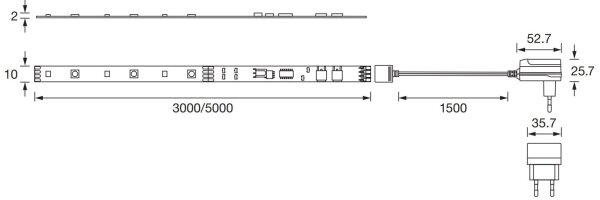 Ledvance - LED RGBW Stmievateľný pásik FLEX 3m LED/10W/230V + DO