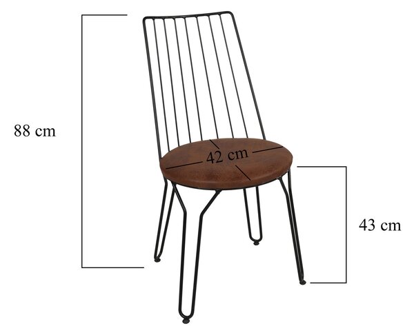 Kalune Design Súprava 2 ks jedálenských stoličiek Ada čierna/hnedá