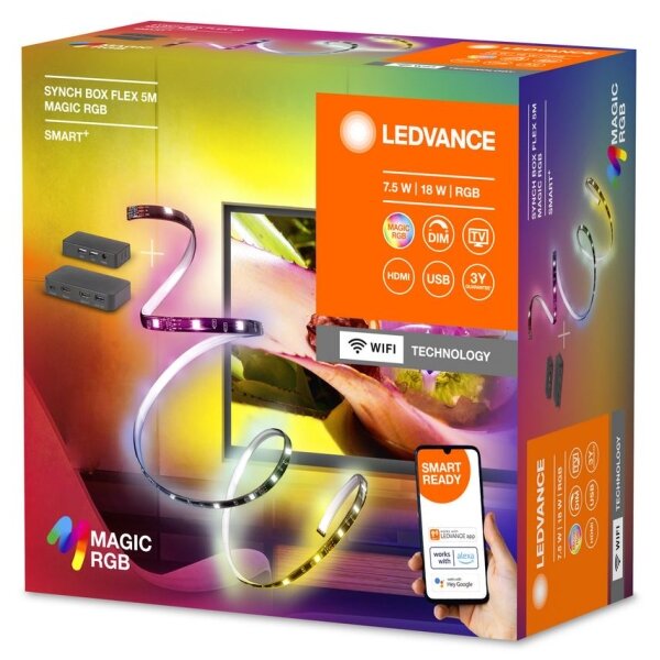 Ledvance-LED RGB Stmievateľný pásik pre TV SYNCH BOX FLEX 4,5m LED/18W/230V Wi-Fi