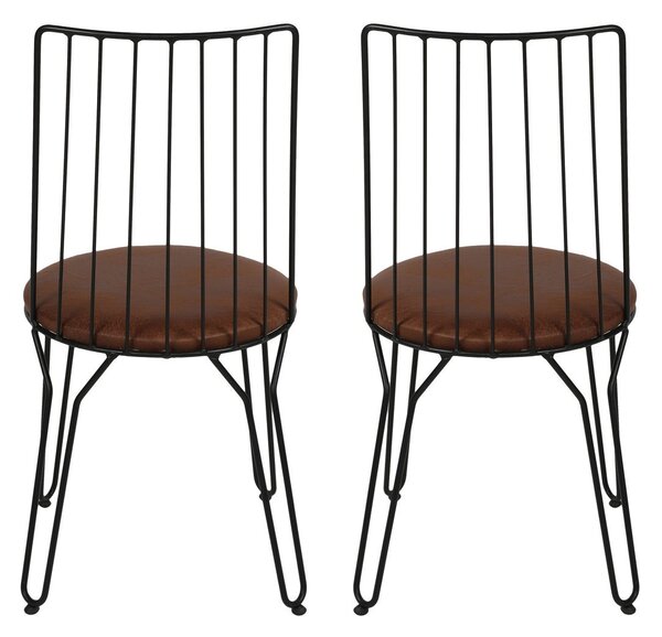 Kalune Design Súprava 2 ks jedálenských stoličiek Ada čierna/hnedá