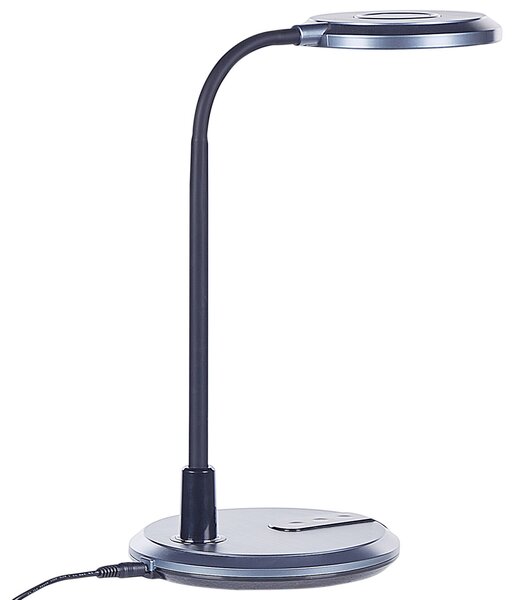 LED stolová lampa čierna syntetický materiál kancelárska lampa s nastaviteľným ramenom a stmievačom