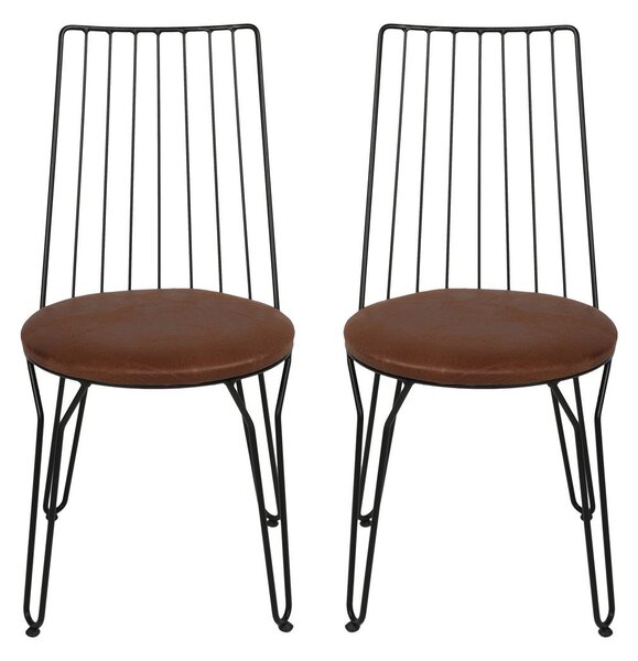Kalune Design Súprava 2 ks jedálenských stoličiek Ada čierna/hnedá