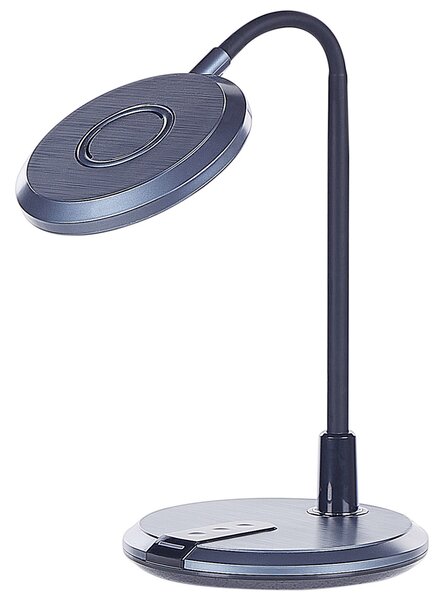 LED stolová lampa čierna syntetický materiál kancelárska lampa s nastaviteľným ramenom a stmievačom
