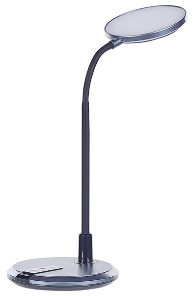 LED stolová lampa čierna syntetický materiál kancelárska lampa s nastaviteľným ramenom a stmievačom