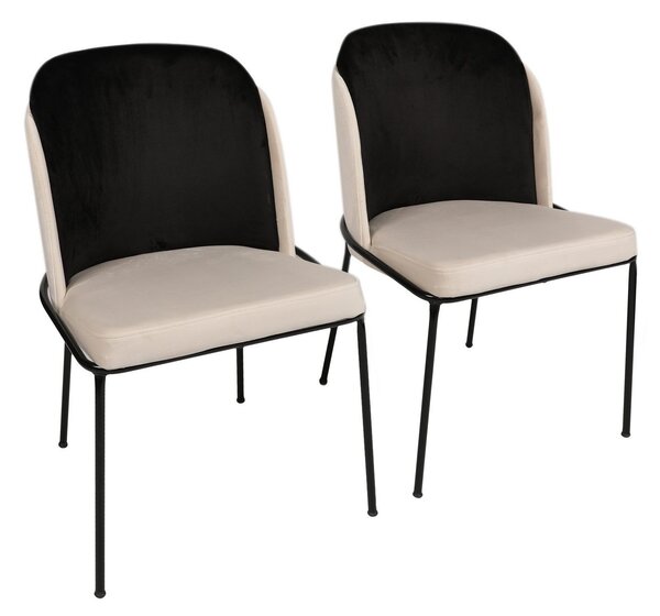 Kalune Design Súprava 2 ks jedálenských stoličiek Dore čierna/krémová