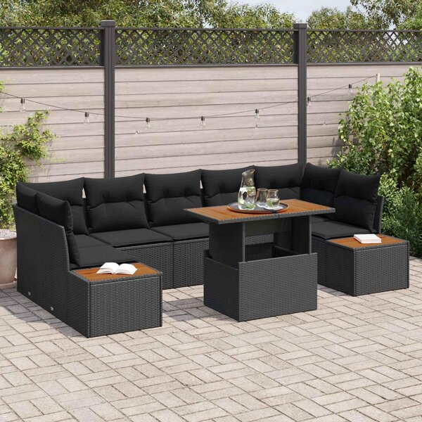 Maison Exclusive - Záhradný nábytok s úloným priestorom 8 ks ierny Poly Rattan