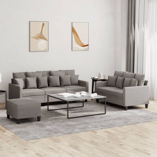 Maison Exclusive – 3-dielna sedacia súprava s vankúšmi, látka v odtieni taupe