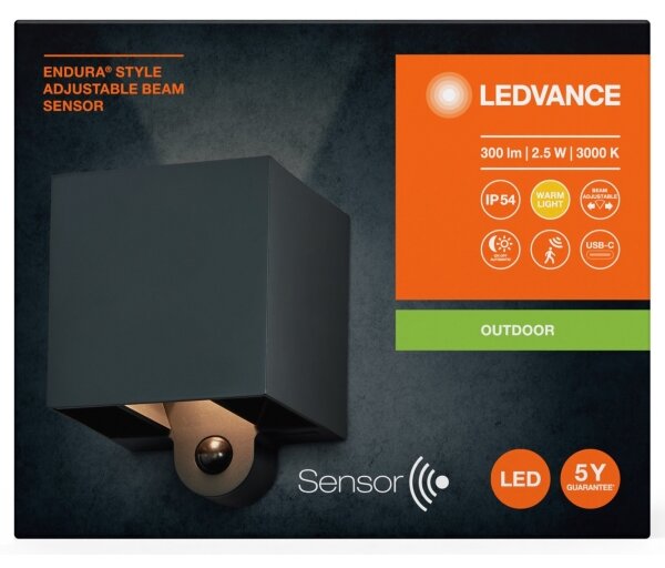 Ledvance - LED Vonkajšie nástenné svietidlo so senzorom ENDURA STYLE LED/2,5W/5V