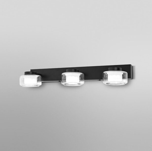 Ledvance-LED Kúpeľňové nástenné svietidlo ORBIS FLAME 3xLED/5,5W/230V IP44 čierna