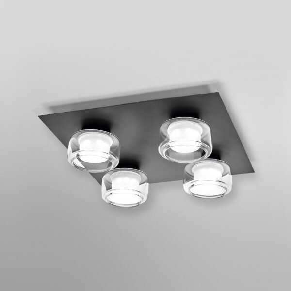 Ledvance -LED Kúpeľňové stropné svietidlo ORBIS FLAME 4xLED/5,5W/230V IP44 čierna