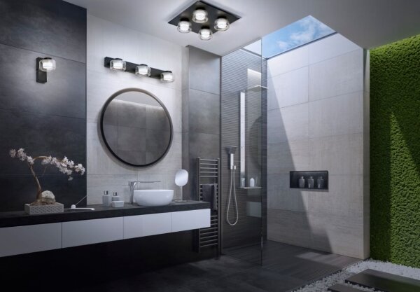Ledvance-LED Kúpeľňové nástenné svietidlo ORBIS FLAME 3xLED/5,5W/230V IP44 čierna