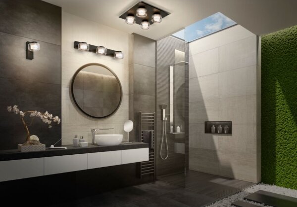Ledvance-LED Kúpeľňové nástenné svietidlo ORBIS FLAME 3xLED/5,5W/230V IP44 čierna