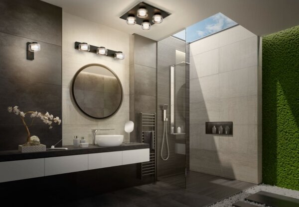 Ledvance -LED Kúpeľňové stropné svietidlo ORBIS FLAME 4xLED/5,5W/230V IP44 čierna