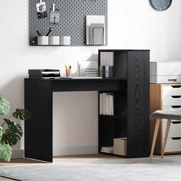 Maison Exclusive – písací stôl, čierna farba, vzhľad dubového dreva, materiál: drevotrieska