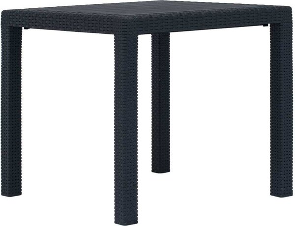 Maison Exclusive - Záhradný stôl antracit 79x79x72 cm plastový ratanový vzhľad