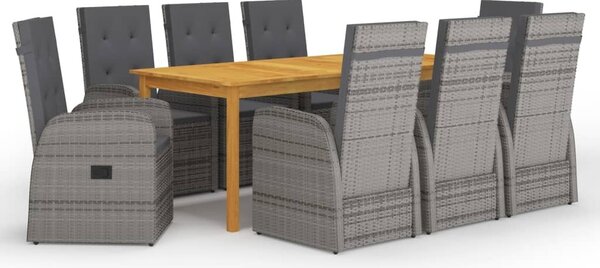 Maison Exclusive – 9-dielna záhradná jedálenská súprava, sivá