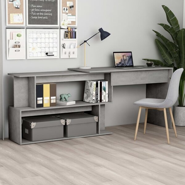 Maison Exclusive - Rohový písací stôl betónovo sivý 200x50x76 cm drevený materiál