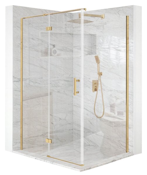 Sprchový kút 110x90cm otoné dvere zlaté ESG 6mm sklo + povrchová úprava