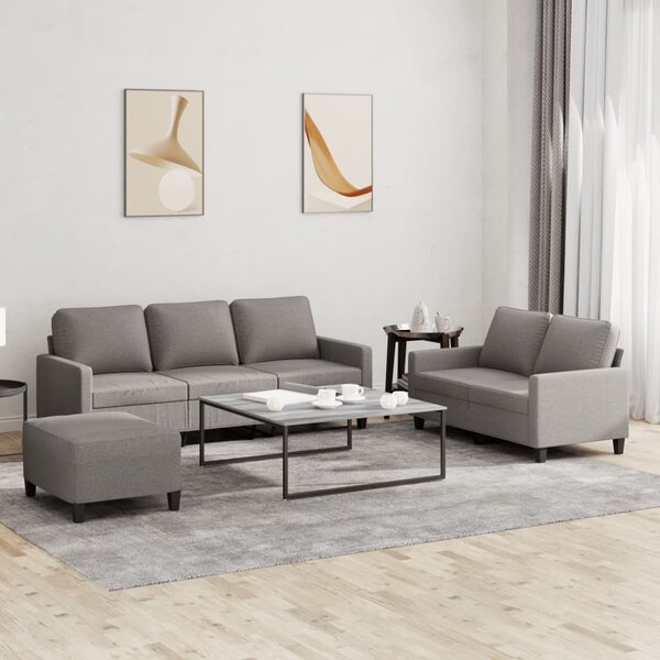 Maison Exclusive – 3-dielna sedacia súprava s vankúšmi, látka v odtieni taupe