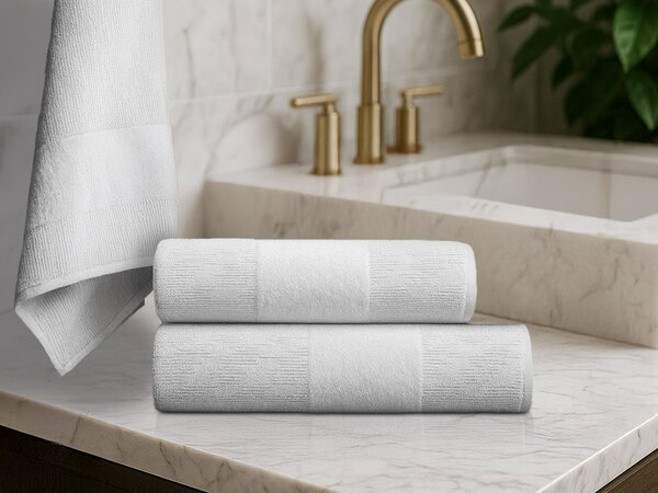 Sada uterákov CARRARA 1ks 60x100 cm a 1ks 40x55 cm 100% bavlna, biela