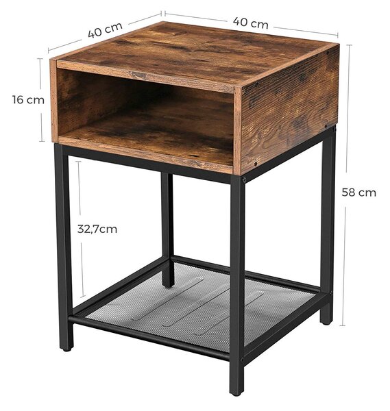 Odkladací stolík Houseland Medy hnedý/čierny