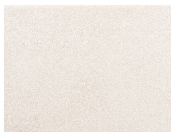 Posteľ krémová biela buklé čalúnenie 180 x 200 cm s roštom vysoké čalúnené čelo moderný štýl spálňa