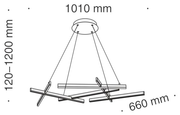 Maytoni MOD016PL-L75B - LED Luster na lanku LINE LED/79W/230V čierna