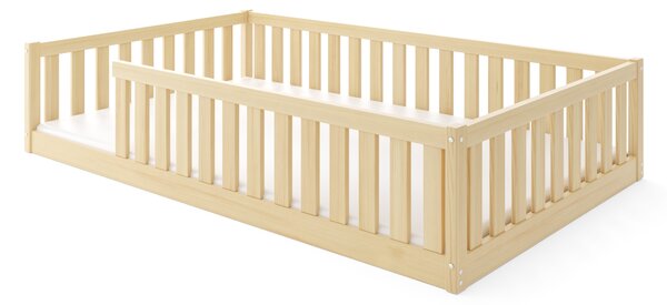 HRUŠKA Široká posteľ BELLA SIMA 120×200 cm Montessori – prírodná borovica