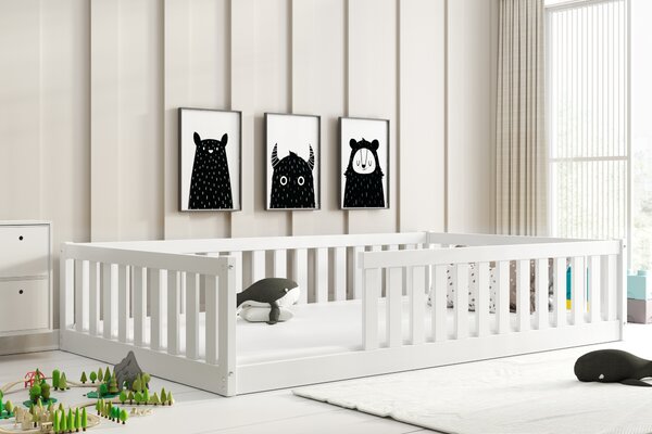 HRUŠKA Široká posteľ BELLA SIMA 120×200 cm Montessori – biela