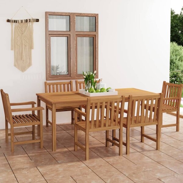 Maison Exclusive - 7-dielna záhradná jedálenská súprava 200x100 cm masívne teakové drevo