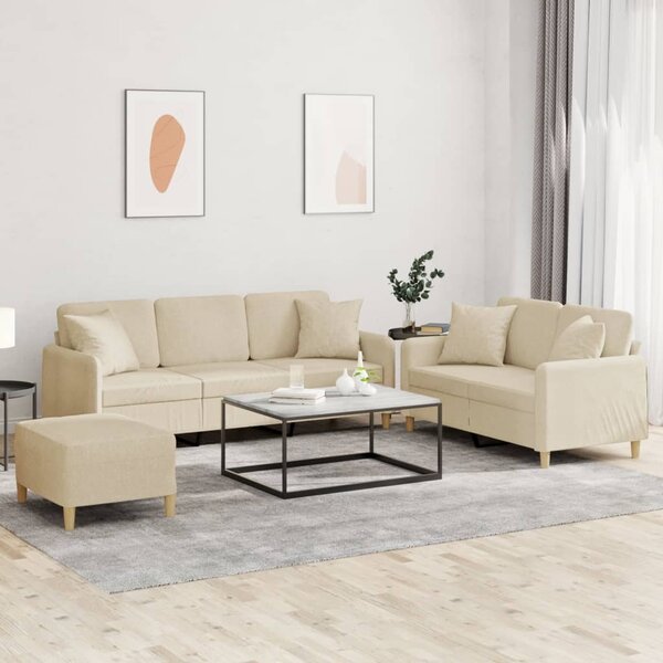 Maison Exclusive – 3-dielna sedacia súprava s vankúšmi, krémová látka