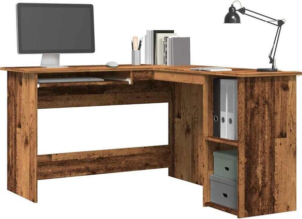 Maison Exclusive – Rohový písací stôl v týle starého dreva 120 x 140 x 75 cm Drevený materiál