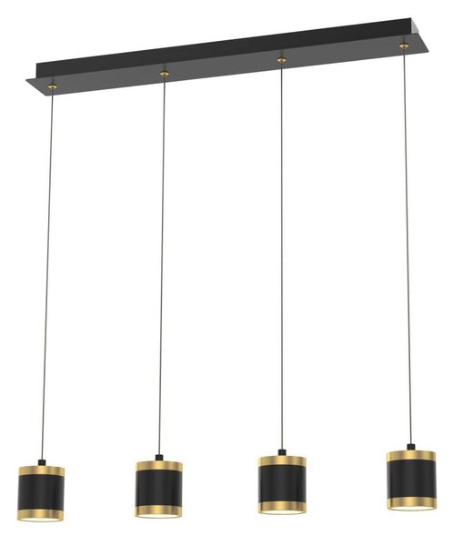 Wofi 7003-404 - LED stmievateľný závesný luster TOULOUSE 4xLED/8,5W/230V čierna/zlatá